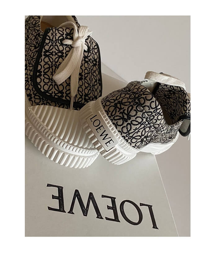 Loewe Flap Sneaker in Anagram Canvas Black and White in AjmanShop 