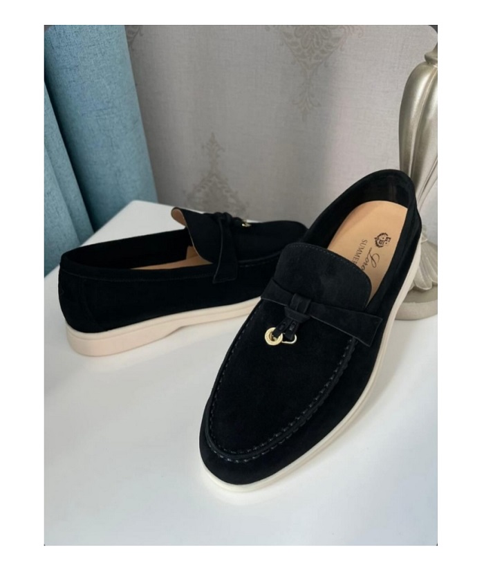 Loro Piana Black Summer Charm Loafer in AjmanShop 