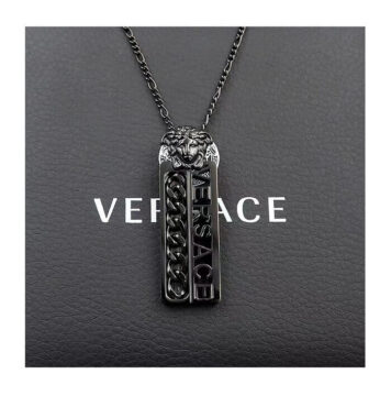 Versace Unisex Necklace Black And Gold in Ajman Shop