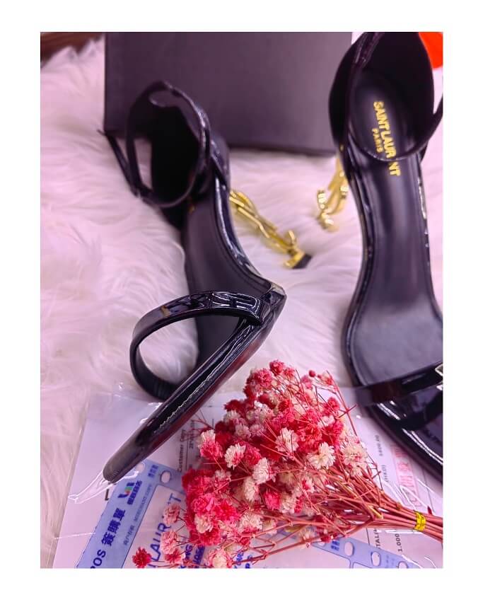 YSL Opyum Sandals Black Patent Leather in AjmanShop 