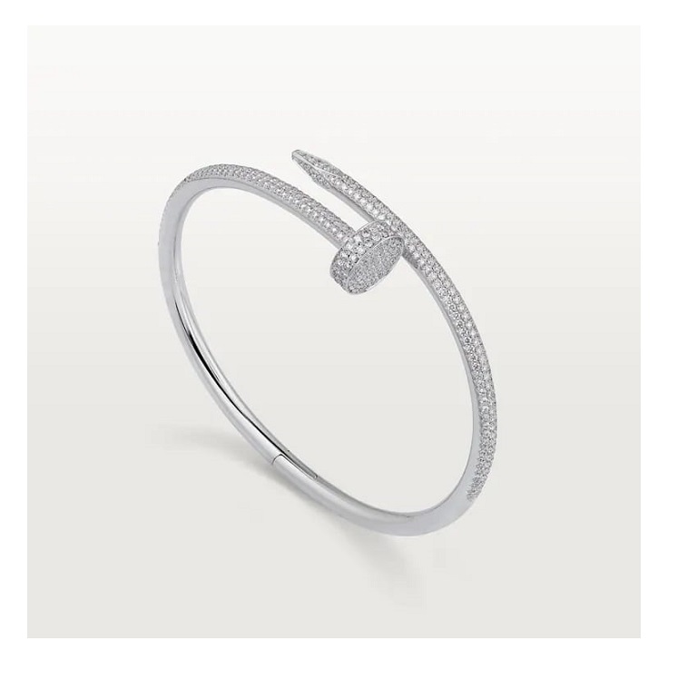 Cartier Nail Bangles with Silver Full Stone Work- AjmanShop