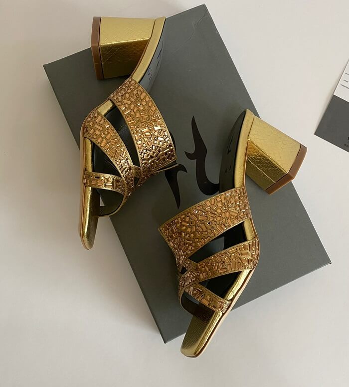 Gina Gold Heel Midi with Full Stone Work in Ajmanshop 