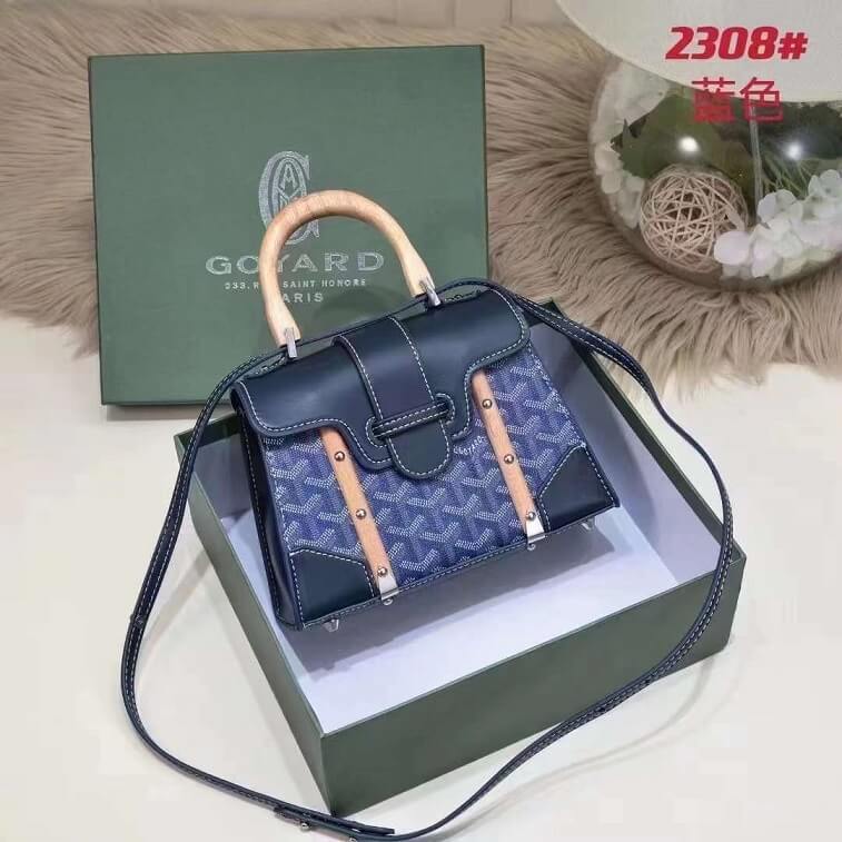 Goyard Blue Bag Coated Canvas and Leather Handle Bag- AjmanShop