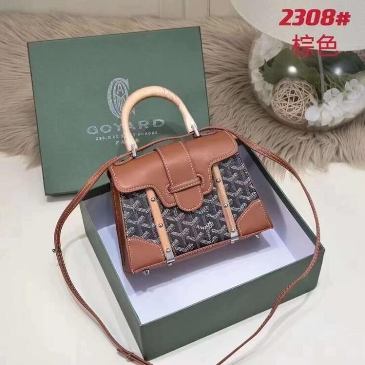 Goyard Brown Bag Coated Canvas and Leather Handle Bag- AjmanShop