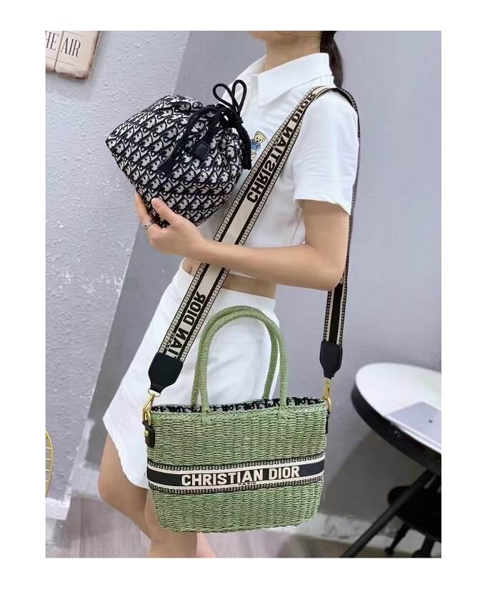 Green Woven Bag by Dior Beach Tote HandBag in AjmanShop 