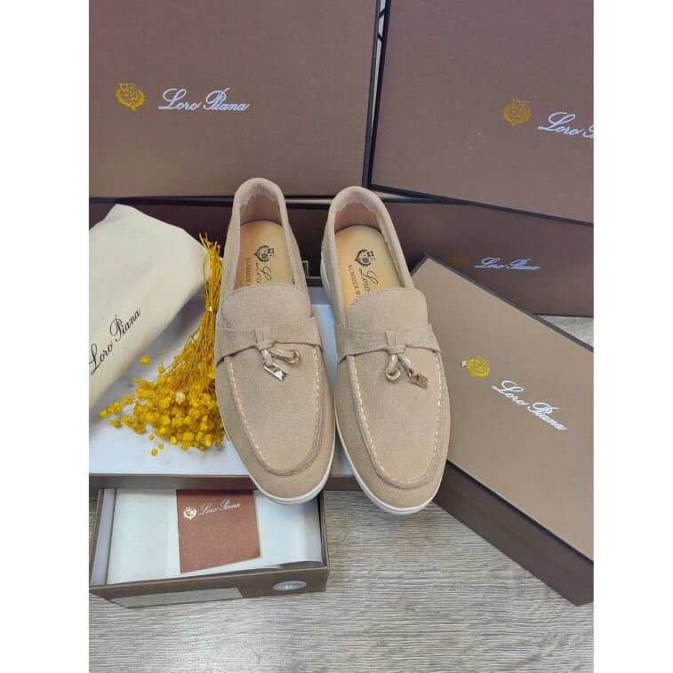 Loro Piana Beige Summer Charm Loafer- AjmanShop