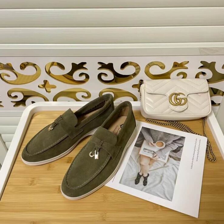 Loro Piana Olive Summer Charm Loafer- AjmanShop