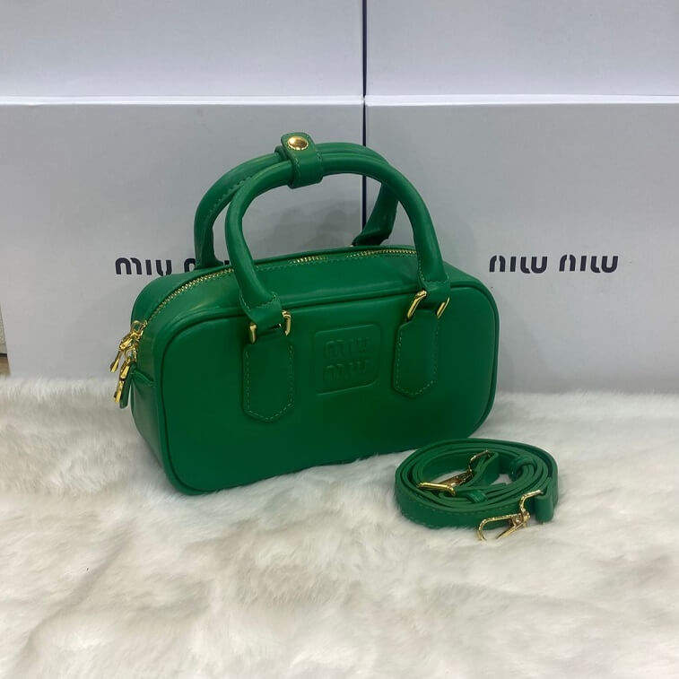 Miu Miu Green Bag Leather Mini Top Handle Bag in AjmanShop