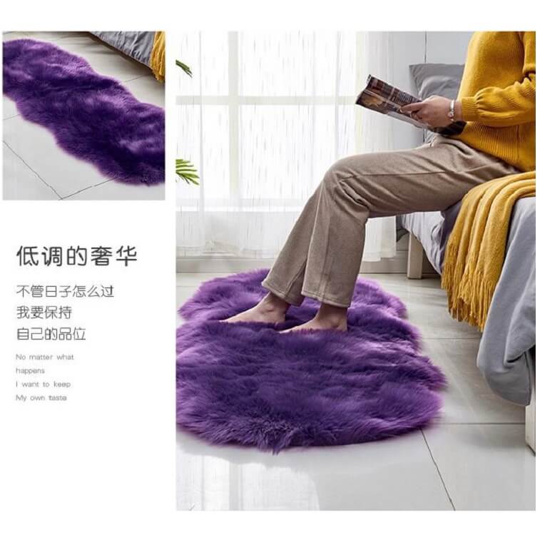 Purple Fur Carpet for Living Room with Anti Slip Bottom- AjmanShop