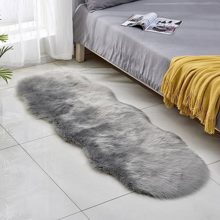 Silver Fur Carpet for Living Room with Anti Slip Bottom- AjmanShop