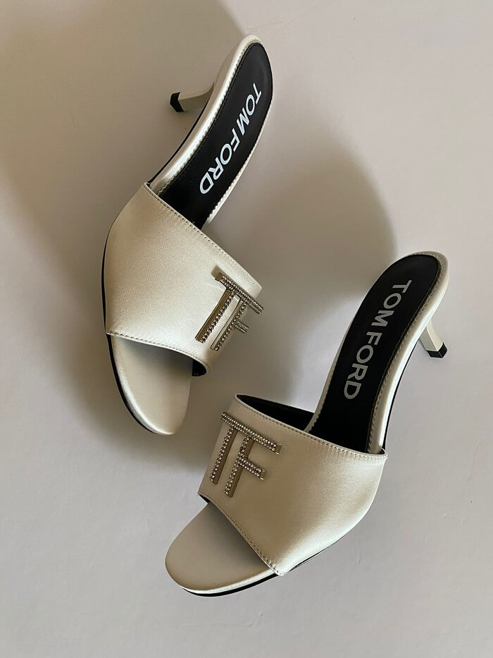 Tomford White Heel with Stone Logo Work in AjmanShop