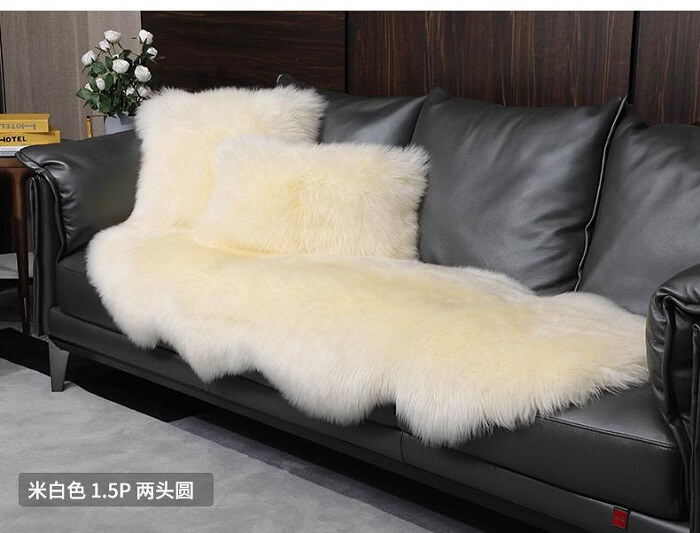 White Fur Carpet for Living Room with Anti Slip Bottom in AjmanShop 