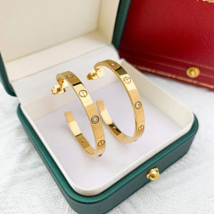 Cartier Love Earrings Golden Edition- AjmanShop