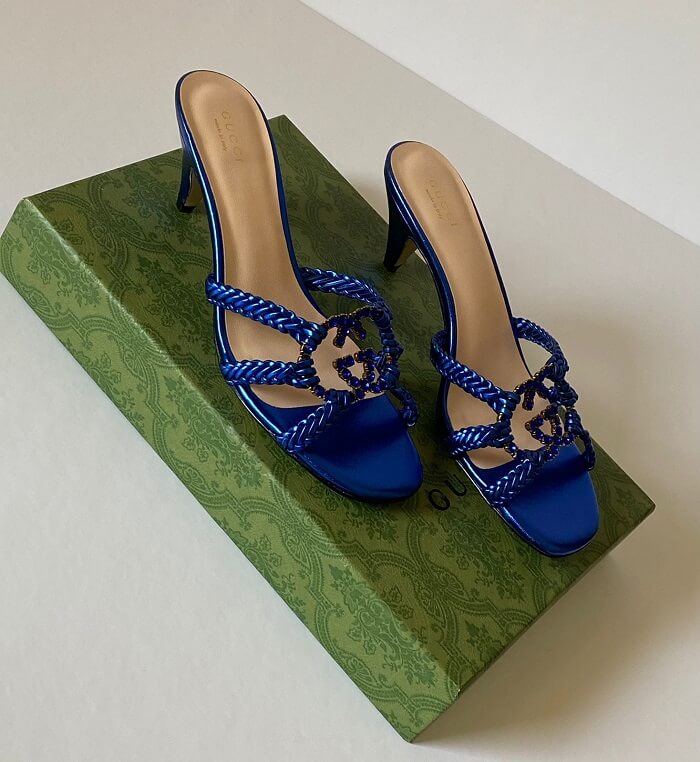 Gucci Heels Crystal Interlocking Sandals in Ajmanshop 