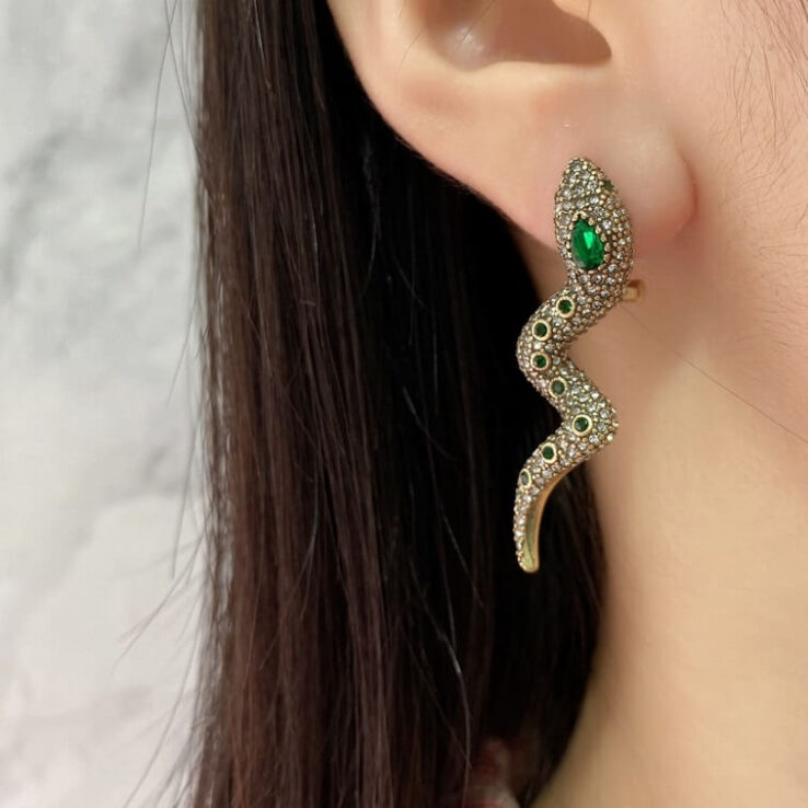 Gucci Sneck Earings with Full Stone Work- AjmanShop