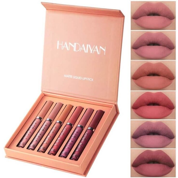 Handaiyan Matte Lipstick 6 Colours Velvet Finish Color B - AjmanShop