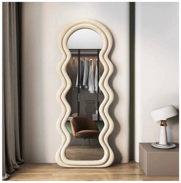 Wave Velvet Wall Mirror - AjmanShop