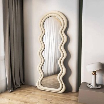 Wave Velvet Wall Mirror Ajmanshopp 1