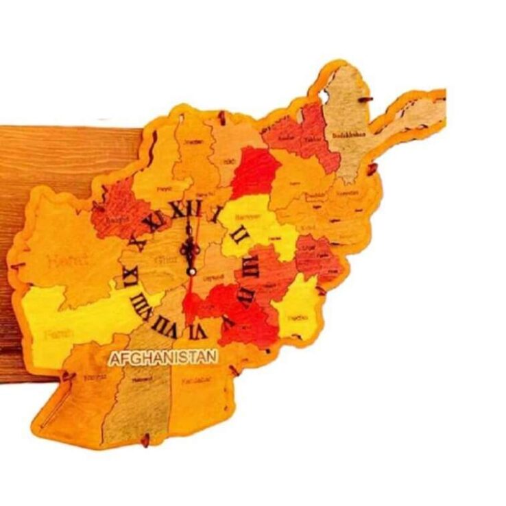 Afghanistan Natural Wood Wall Clock - Ajmanshop