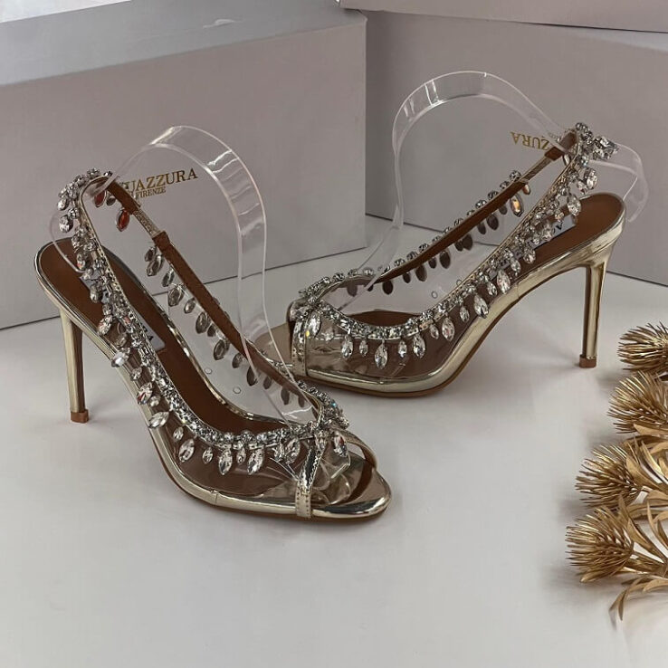 Aquazzura Stone Heel PVC Temptation Slingback Pumps - AjmanShop