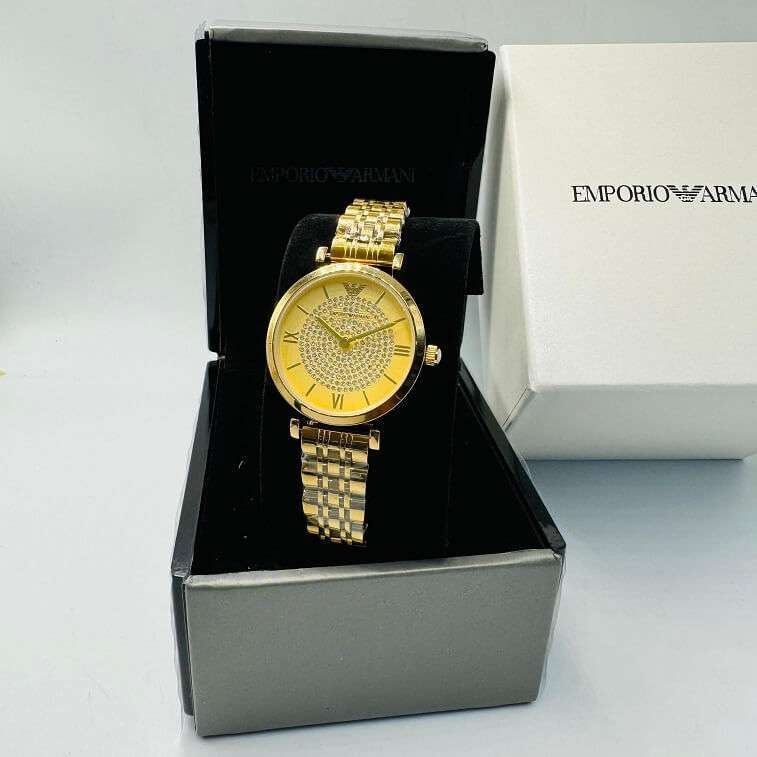 Armani Ladies Watch with Stone Work- AjmanShop