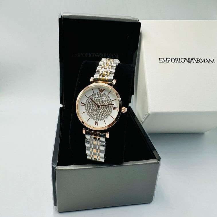 Armani Ladies Watch with Stone Work- AjmanShop