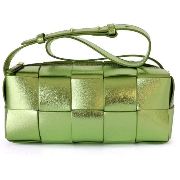 Bottega Leather Flap Bag Olive- Ajmanshop (1)