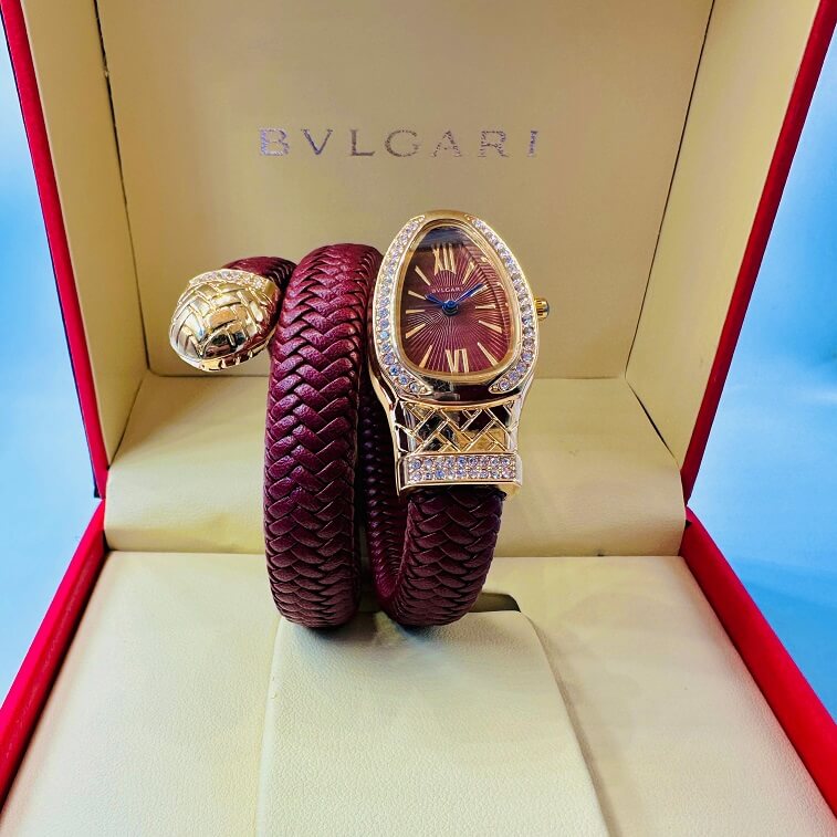 Bvlgari Ladies Watch For Women Maroon- Ajmanshop (1)