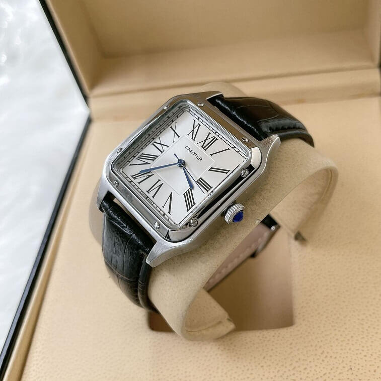 Cartier Leather Strap Watch For Men New Model- AjmanShop