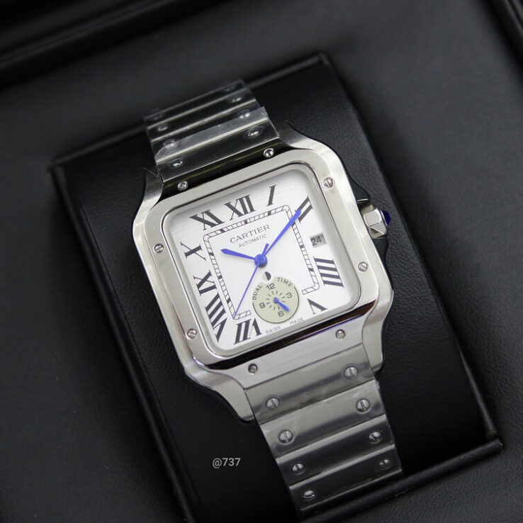 Cartier Santos Watches, White - AjmanShop