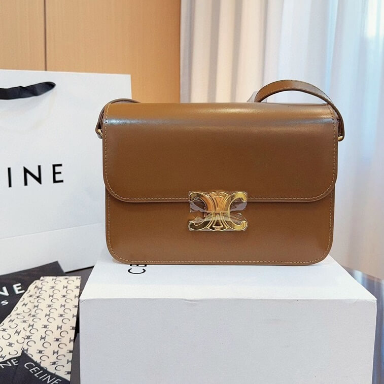 Celine Calfskin Shoulder Bag Brown - AjmanShop