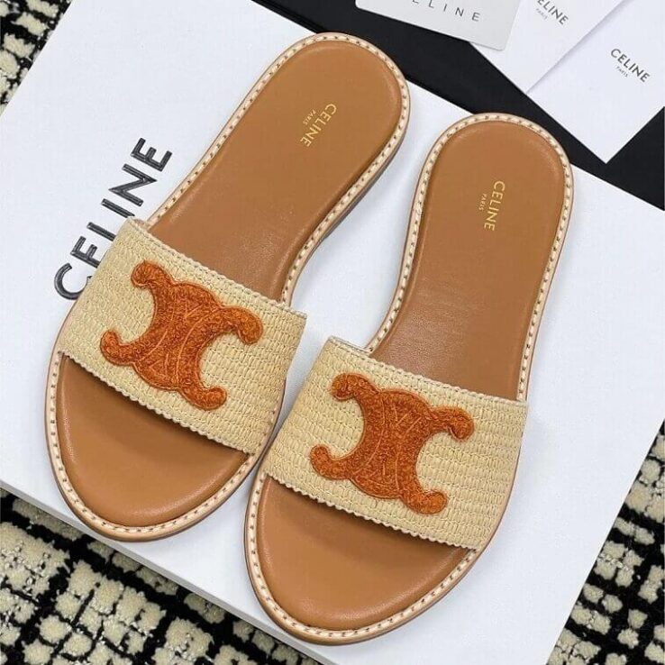 Celine Triomphe Flat Slippers for Women - AjmanShop