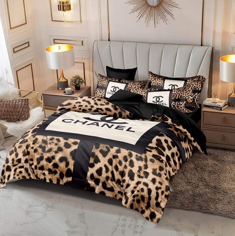 Chanel Brand Bedsheet Set 6pcs in Cotton Material- AjmanShop