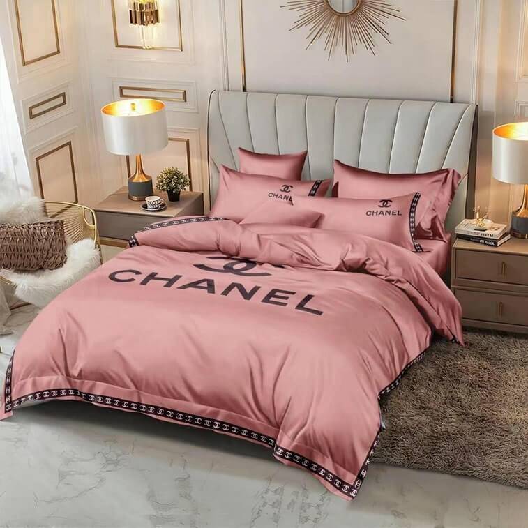 Chanel Brand Bedsheet Set 6pcs in Cotton Material- AjmanShop