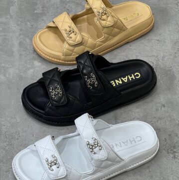 Chanel Canvas Slides - AjmanShop