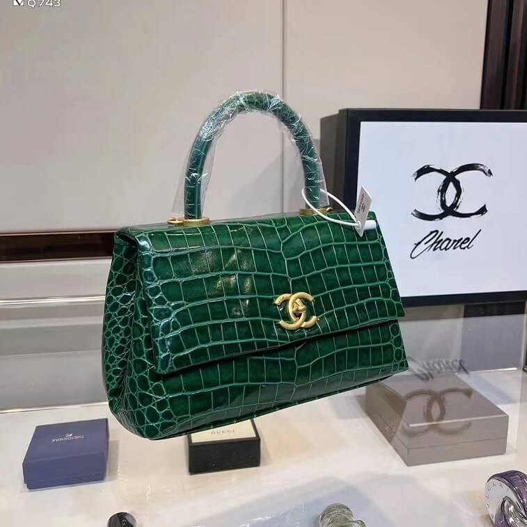 Chanel Coco Handbag Crocodile Crossbody Bags - AjmanShop