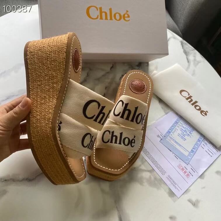 Chloe Woody Wedge Mules Sandal For Women - AjmanShop