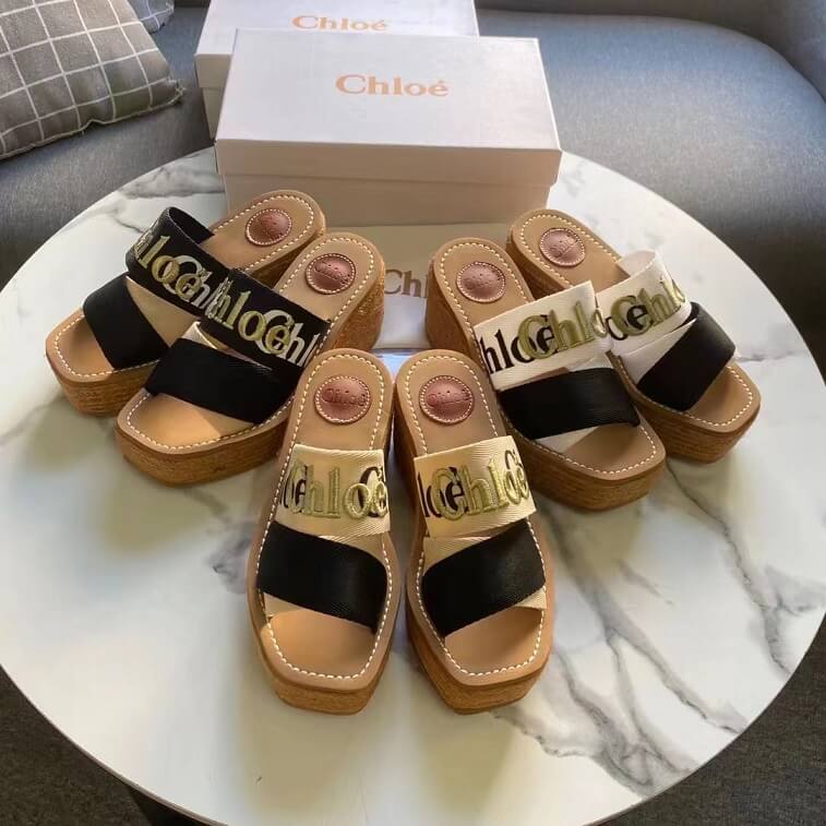 Chloe Woody Wedge Mules For Women in AjmanShop