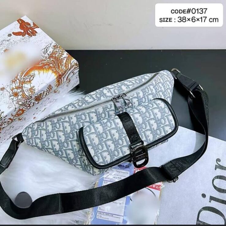 Chrisian Dior Cross Bag White and Grey Color- AjmanShop