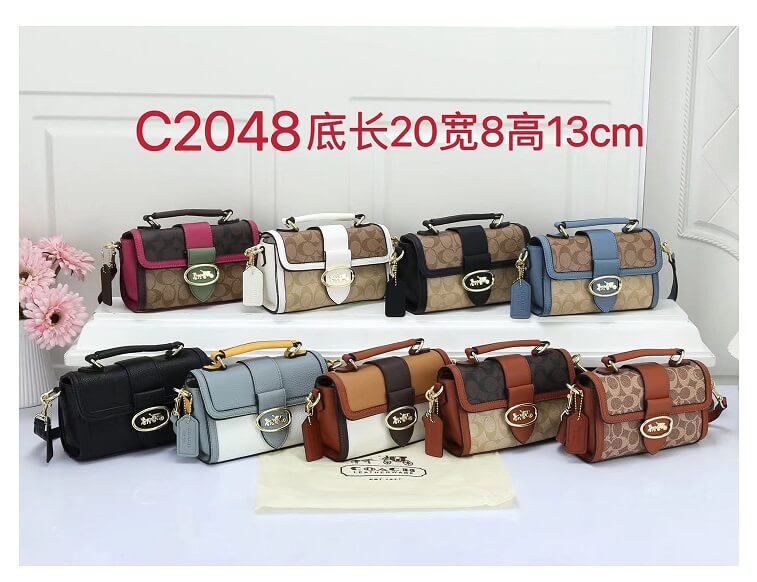 Coach Canvas Handbag with Small Georgie Top Handle in AjmanShop 