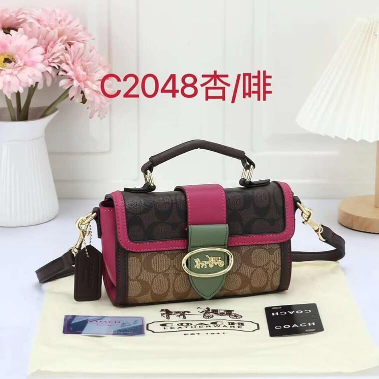 Coach Canvas Handbag with Small Georgie Top Handle in AjmanShop