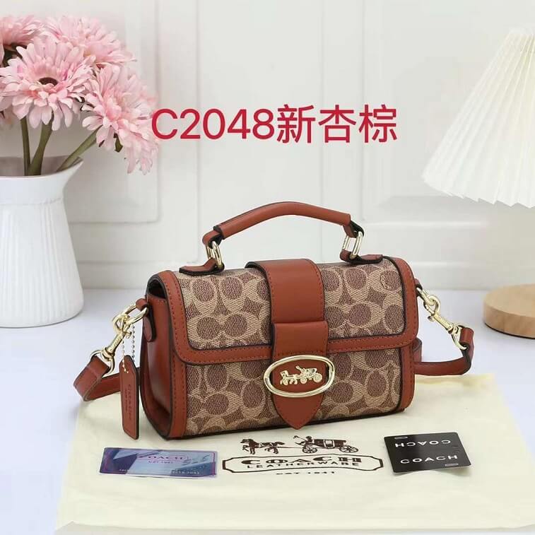 Coach Canvas Handbag with Small Georgie Top Handle in AjmanShop