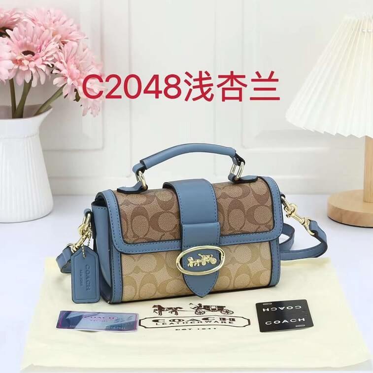 Coach Canvas Handbag with Small Georgie Top Handle in AjmanShop 