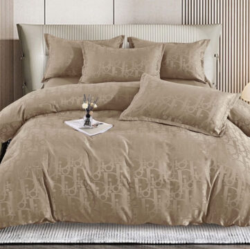 Dior Bedsheet Set, Coffee - AjmanShop