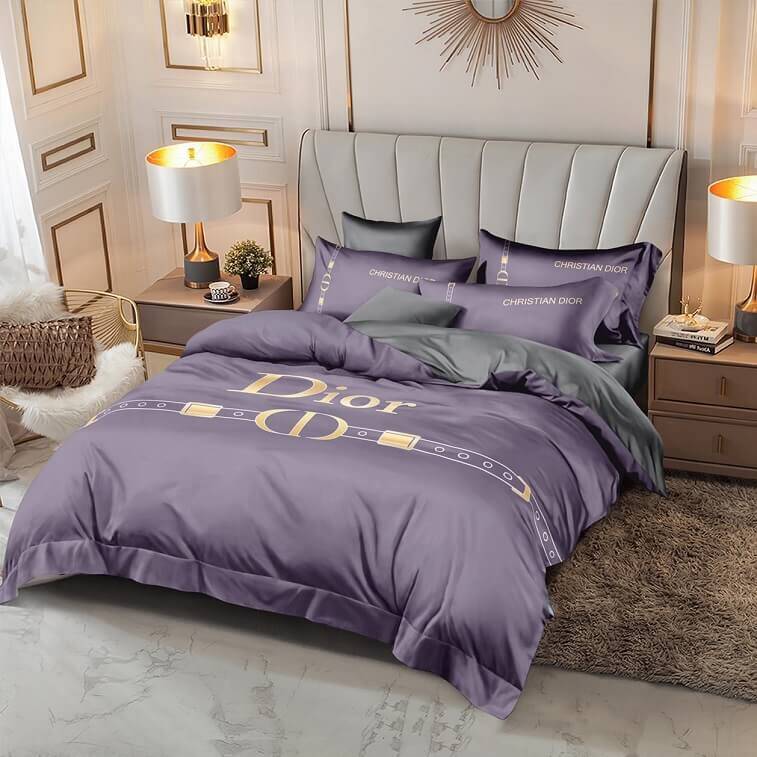 Dior Brand Bedsheet Set 6pcs in Cotton Material- AjmanShop