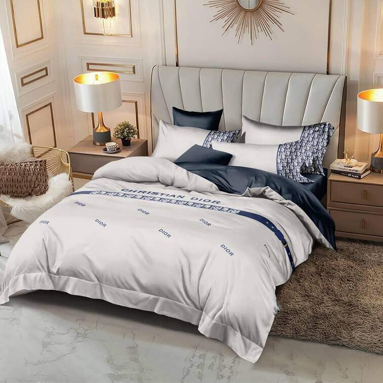 Dior Brand Bedsheet Set 6pcs in Cotton Material- AjmanShop