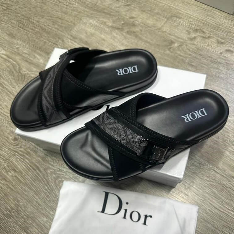 Dior Mens Sandal Cross Strap Design with Logo in AjmanShop