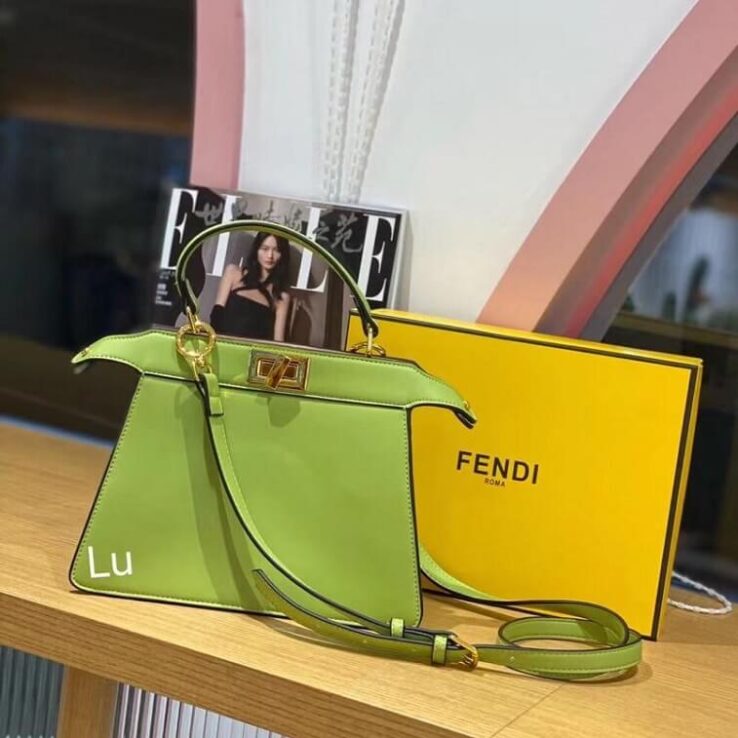 Fendi Peekaboo Green Mini Handbag - AjmanShop