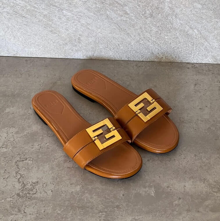 Fendi Slippers, Brown - AjmanShop