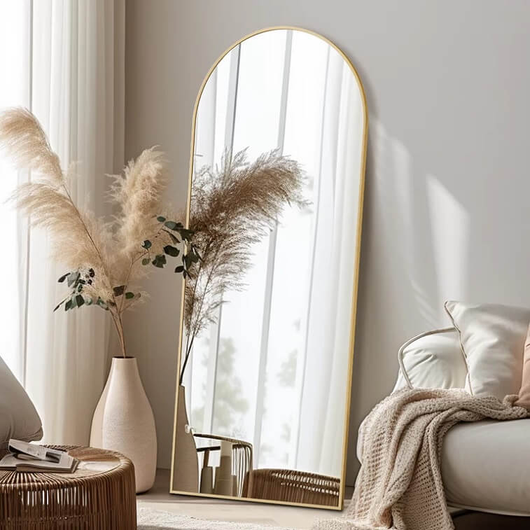 Full Length Arched Gold Wall Mirror - Ajmanshopppp (1)